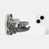 エンジェル失った、考えin、白黒デザイン iPhoneケース (裏面横)