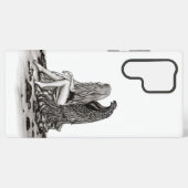 エンジェル失った、考えin、白黒デザイン samsung galaxyケース (裏面横)