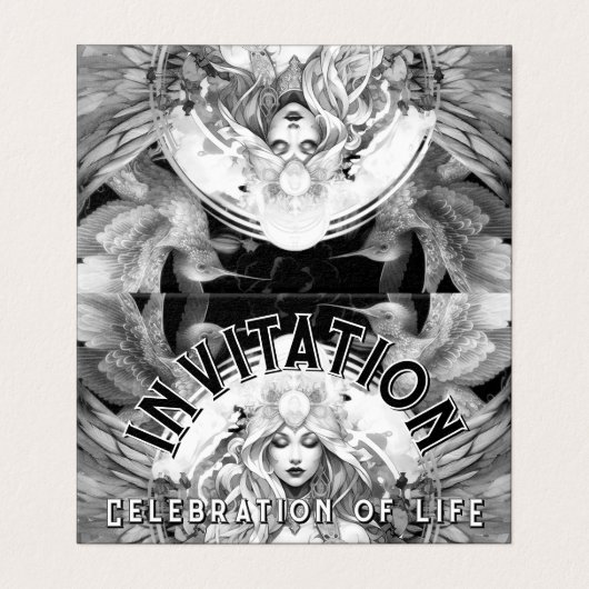 エンジェル女神ライフお祝い誕生日招待状 (外部フラット)