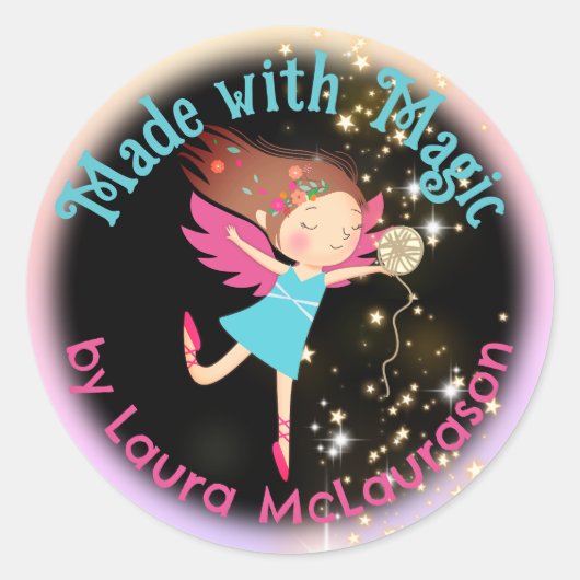 エンジェル妖精の糸編み物クロシェのホームズパン工芸品 ラウンドシール (正面)