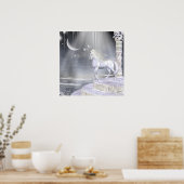 エンジェル妖精ユニコーンプリント ポスター (キッチン)