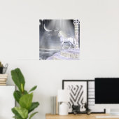 エンジェル妖精ユニコーンプリント ポスター (ホームオフィス)