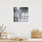 エンジェル妖精ユニコーンプリント ポスター (キッチン)