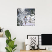 エンジェル妖精ユニコーンプリント ポスター (ホームオフィス)