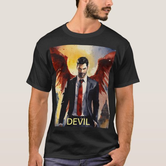 エンジェル対悪魔:究極のチャレンジTシャツデザイン Tシャツ (正面)