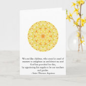 エンジェル引用文感動的サントトマスアキナス カード (黄色い花)