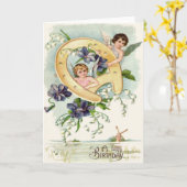 エンジェル忘れケルブ馬蹄形 カード (黄色い花)