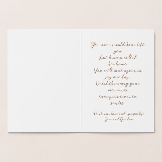 エンジェル悔やみや弔慰ブラックタンダシュントの損失 箔カード (内部)