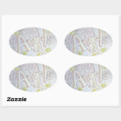 エンジェル感動的ズワードアートデカールシール 楕円形シール (シート)