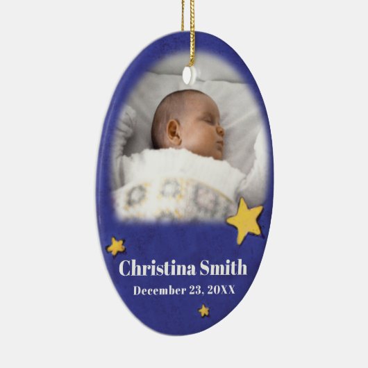 エンジェル生まれたばかりのクリスマスの装飾自体の写真 セラミックオーナメント (右)