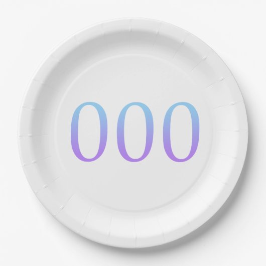 エンジェル番号000 – 単独 ペーパープレート (正面)