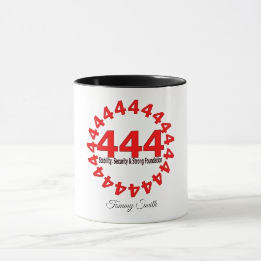 エンジェル番号444 – 保護と安定性コーヒー マグカップ (中央)