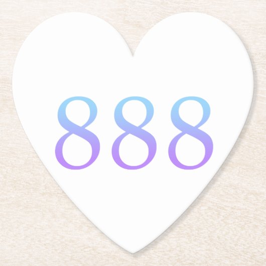 エンジェル番号888 – 残高ハート ペーパーコースター (正面)