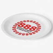 エンジェル番号888 – 豊富さと運 ペーパープレート (アングル)