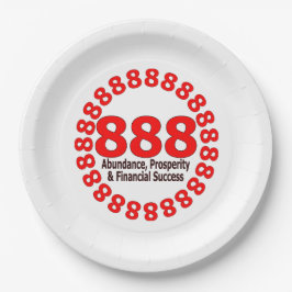 エンジェル番号888 – 豊富さと運 ペーパープレート