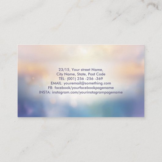 エンジェル白熱［赤熱］光を放つウイング 名刺 (裏面)