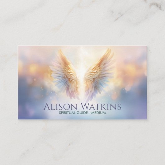 エンジェル白熱［赤熱］光を放つウイング 名刺 (正面)
