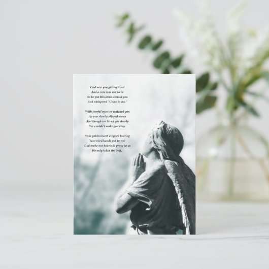 エンジェル祈りの言葉悔やみや弔慰カード ポストカード (スタンド正面)