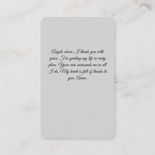エンジェル祈りの言葉感謝祈りの言葉カード 名刺 (裏面)