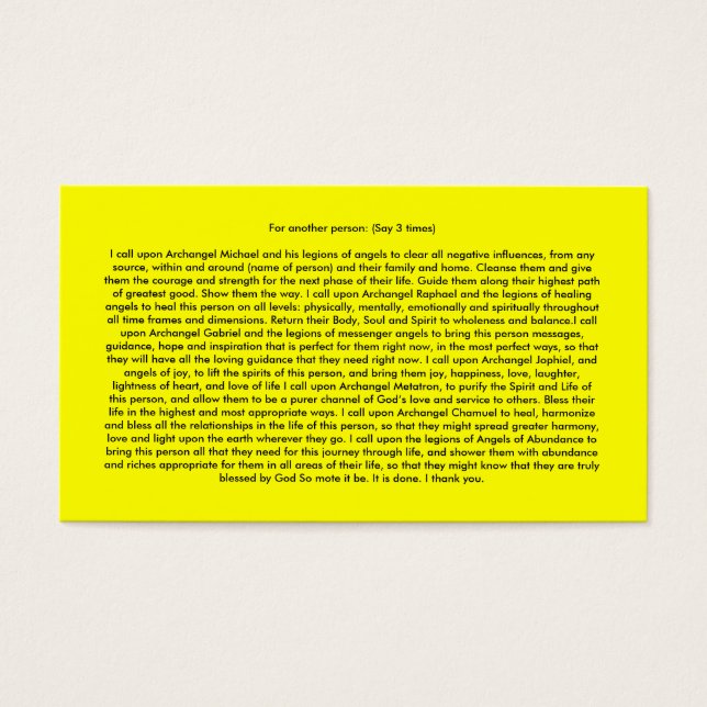 エンジェル祈りの言葉 (正面)