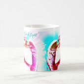 エンジェル祈ズアクアピンクブルーラブライト引用文ギフト コーヒーマグカップ (中央)