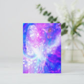 エンジェル祈ハートの美しい紫色の水色 ポストカード (スタンド正面)