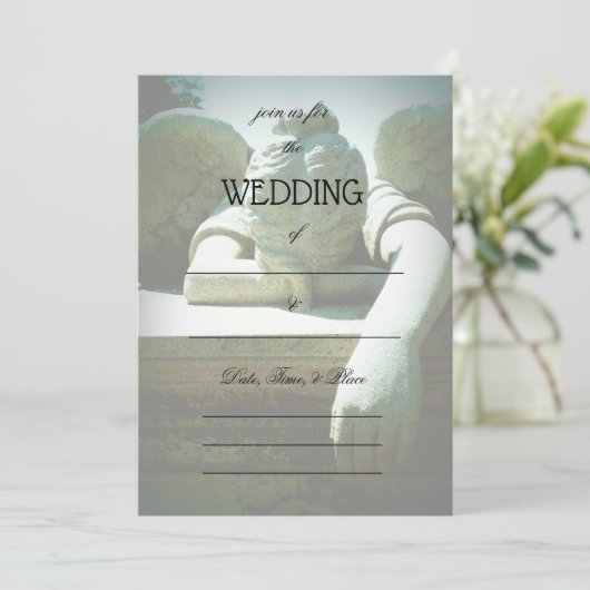 エンジェル空白の結婚式招待状 招待状 (スタンド正面)