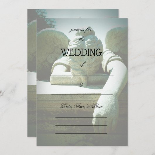 エンジェル空白の結婚式招待状 招待状 (正面/裏面)