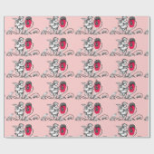 エンジェル絵画ズピンクの花バレンタインデー ラッピングペーパー (フラット)