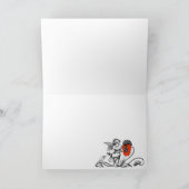 エンジェル絵画ズ赤い花バレンタインデーのワックスシール シーズンカード (内部)