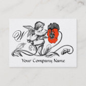 エンジェル絵画ズ赤い花モノグラムホワイトパール 名刺 (裏面)