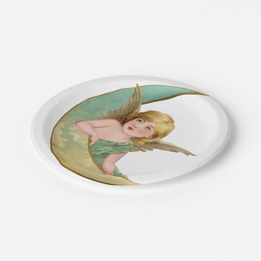 エンジェル絵画ムーン ペーパープレート (アングル)