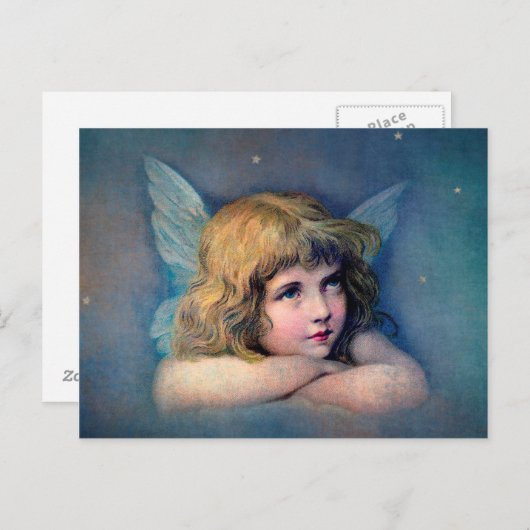 エンジェル絵画ヴィンテージ ポストカード (正面/裏面)