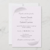 エンジェル羽薄紫グ前向きレーエ結婚ネルズ 招待状 (正面)