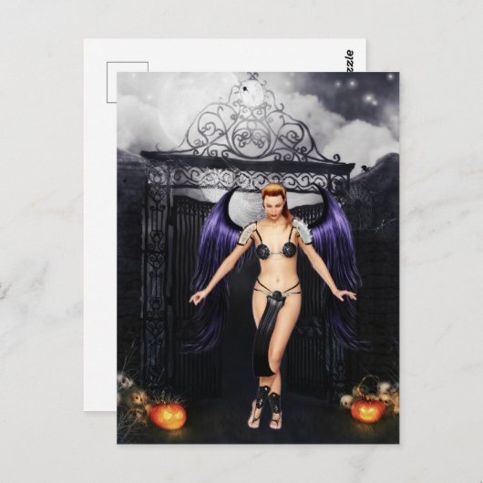 エンジェル落ちたハロウィーン ポストカード (正面/裏面)