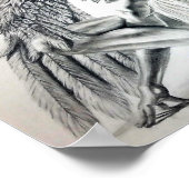 エンジェル落ちたヨガポーズスケッチポスター ポスター (角)