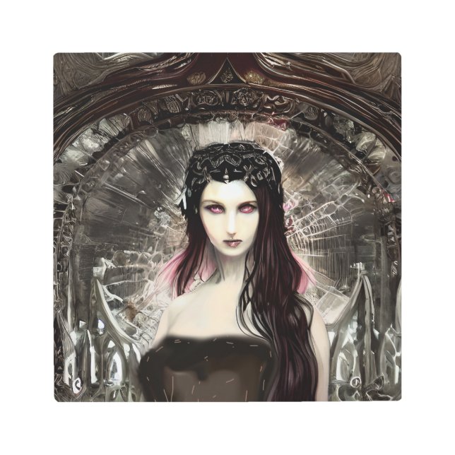 エンジェル落ちた |ダークアート メタルプリント (正面)