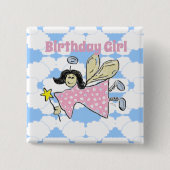 エンジェル誕生日ガールボタンバッジ 缶バッジ (正面)