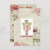 エンジェル誕生日招待 招待状 (正面/裏面)