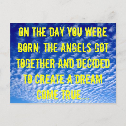 エンジェル誕生日 ポストカード (正面)