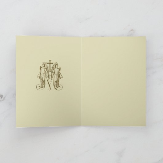 エンジェル賛美ヴァージンメアリーシンボルヴィンテージ カード (内部)