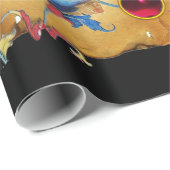 エンジェル赤,金ゴールド,青いフローラパーチメント赤い宝石 ラッピングペーパー (ロールコーナー)