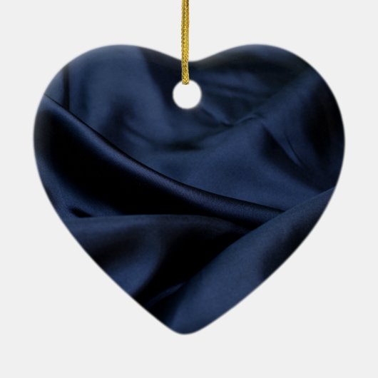エンジェル遊のトランペットブルーのハート型クリスマス セラミックオーナメント (裏面)