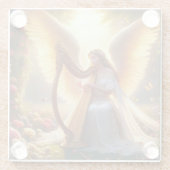 エンジェル遊のハープと花と蝶 ガラスコースター (裏面)