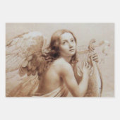 エンジェル遊のライラ雲の上に茶色の赤ピンク ラッピングペーパーシート (正面)