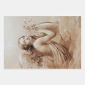 エンジェル遊のライラ雲の茶色のピンク ラッピングペーパーシート (正面)