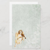 エンジェル遊ズのヴィンテージ紙背景 便箋 (正面/裏面)