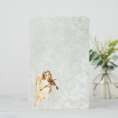 エンジェル遊ズのヴィンテージ紙背景 便箋 (スタンド正面)