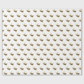 エンジェル遊ズトランペット金ゴールドホワイトクリスマス ラッピングペーパー (フラット)