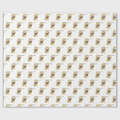 エンジェル遊ズトランペット金ゴールドホワイトクリスマス ラッピングペーパー (フラット)